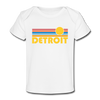 Detroit, Michigan Baby T-Shirt - Organic Retro Sun Detroit Infant T-Shirt - white