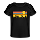 Detroit, Michigan Baby T-Shirt - Organic Retro Sun Detroit Infant T-Shirt - black