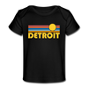 Detroit, Michigan Baby T-Shirt - Organic Retro Sun Detroit Infant T-Shirt - black