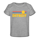 Detroit, Michigan Baby T-Shirt - Organic Retro Sun Detroit Infant T-Shirt - heather gray