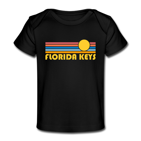 Florida Keys, Florida Baby T-Shirt - Organic Retro Sun Florida Keys Infant T-Shirt - black