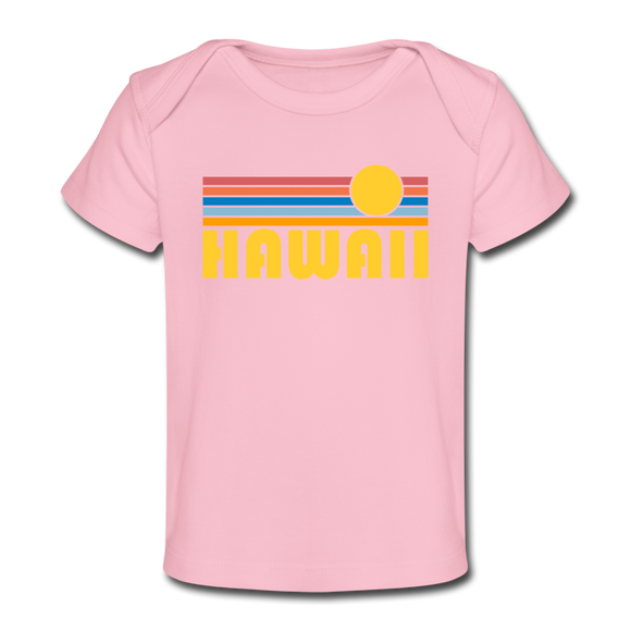 Hawaii Baby T-Shirt - Organic Retro Sun Hawaii Infant T-Shirt - light pink