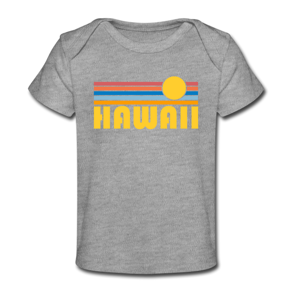 Hawaii Baby T-Shirt - Organic Retro Sun Hawaii Infant T-Shirt - heather gray