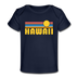 Hawaii Baby T-Shirt - Organic Retro Sun Hawaii Infant T-Shirt - dark navy