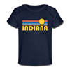 Indiana Baby T-Shirt - Organic Retro Sun Indiana Infant T-Shirt - dark navy