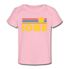 Iowa Baby T-Shirt - Organic Retro Sun Iowa Infant T-Shirt - light pink