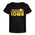 Iowa Baby T-Shirt - Organic Retro Sun Iowa Infant T-Shirt - black