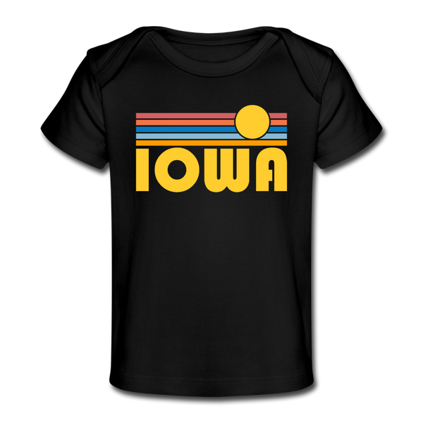 Iowa Baby T-Shirt - Organic Retro Sun Iowa Infant T-Shirt - black