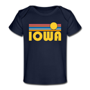 Iowa Baby T-Shirt - Organic Retro Sun Iowa Infant T-Shirt - dark navy