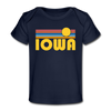 Iowa Baby T-Shirt - Organic Retro Sun Iowa Infant T-Shirt - dark navy