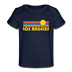Los Angeles, California Baby T-Shirt - Organic Retro Sun Los Angeles Infant T-Shirt - dark navy