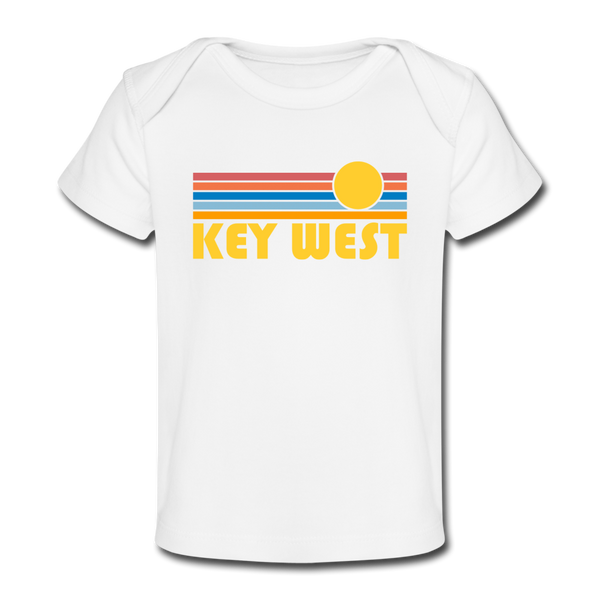 Key West, Florida Baby T-Shirt - Organic Retro Sun Key West Infant T-Shirt - white