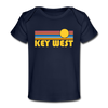 Key West, Florida Baby T-Shirt - Organic Retro Sun Key West Infant T-Shirt - dark navy