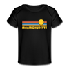 Massachusetts Baby T-Shirt - Organic Retro Sun Massachusetts Infant T-Shirt - black
