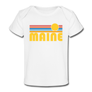 Maine Baby T-Shirt - Organic Retro Sun Maine Infant T-Shirt - white
