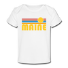 Maine Baby T-Shirt - Organic Retro Sun Maine Infant T-Shirt - white