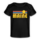 Maine Baby T-Shirt - Organic Retro Sun Maine Infant T-Shirt - black