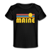 Maine Baby T-Shirt - Organic Retro Sun Maine Infant T-Shirt - black