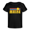 Maine Baby T-Shirt - Organic Retro Sun Maine Infant T-Shirt - black