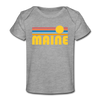 Maine Baby T-Shirt - Organic Retro Sun Maine Infant T-Shirt - heather gray