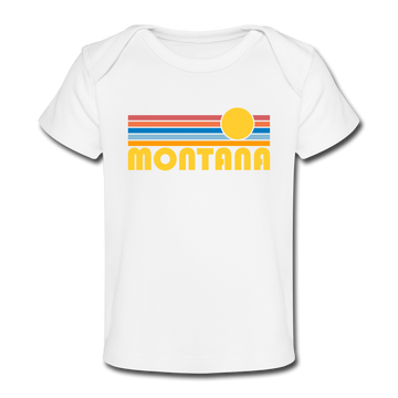Montana Baby T-Shirt - Organic Retro Sun Montana Infant T-Shirt - white