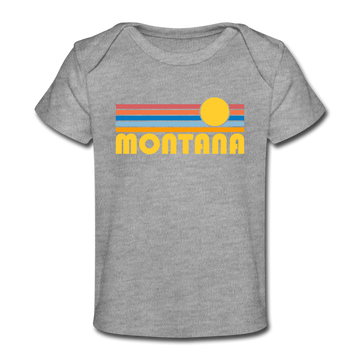 Montana Baby T-Shirt - Organic Retro Sun Montana Infant T-Shirt - heather gray