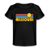 Missouri Baby T-Shirt - Organic Retro Sun Missouri Infant T-Shirt - black