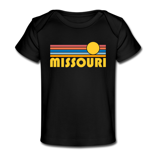 Missouri Baby T-Shirt - Organic Retro Sun Missouri Infant T-Shirt - black