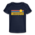 Missouri Baby T-Shirt - Organic Retro Sun Missouri Infant T-Shirt - dark navy