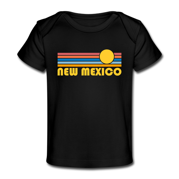 New Mexico Baby T-Shirt - Organic Retro Sun New Mexico Infant T-Shirt - black