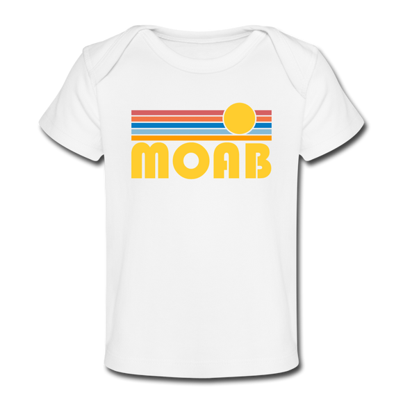 Moab, Utah Baby T-Shirt - Organic Retro Sun Moab Infant T-Shirt - white