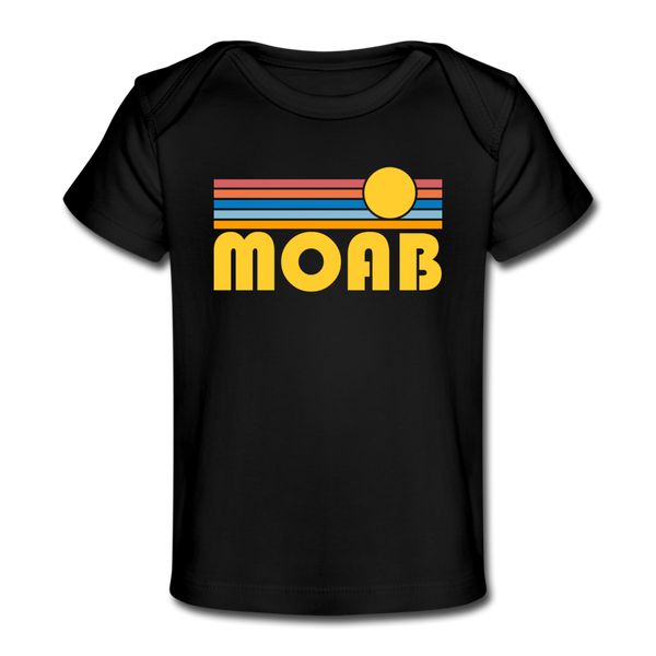 Moab, Utah Baby T-Shirt - Organic Retro Sun Moab Infant T-Shirt - black