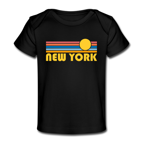 New York, New York Baby T-Shirt - Organic Retro Sun New York Infant T-Shirt - black