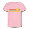 North Carolina Baby T-Shirt - Organic Retro Sun North Carolina Infant T-Shirt - light pink