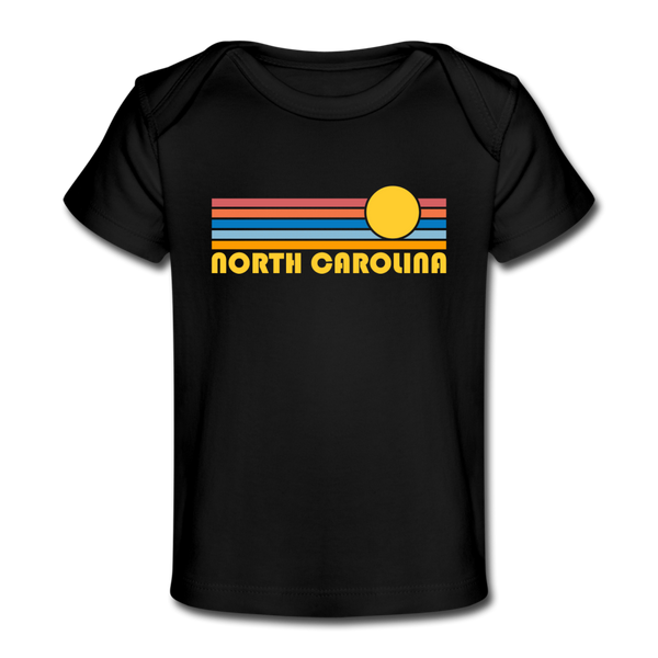 North Carolina Baby T-Shirt - Organic Retro Sun North Carolina Infant T-Shirt - black