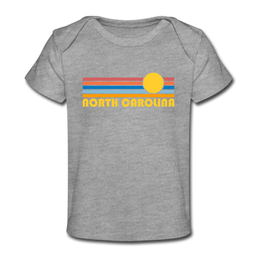 North Carolina Baby T-Shirt - Organic Retro Sun North Carolina Infant T-Shirt - heather gray