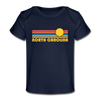North Carolina Baby T-Shirt - Organic Retro Sun North Carolina Infant T-Shirt - dark navy