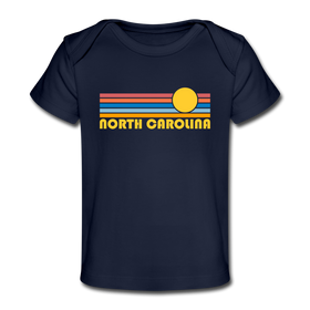 North Carolina Baby T-Shirt - Organic Retro Sun North Carolina Infant T-Shirt