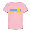 Portland, Oregon Baby T-Shirt - Organic Retro Sun Portland Infant T-Shirt - light pink