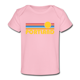 Portland, Oregon Baby T-Shirt - Organic Retro Sun Portland Infant T-Shirt