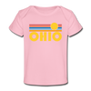 Ohio Baby T-Shirt - Organic Retro Sun Ohio Infant T-Shirt - light pink