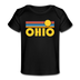 Ohio Baby T-Shirt - Organic Retro Sun Ohio Infant T-Shirt - black