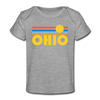 Ohio Baby T-Shirt - Organic Retro Sun Ohio Infant T-Shirt - heather gray