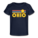 Ohio Baby T-Shirt - Organic Retro Sun Ohio Infant T-Shirt - dark navy