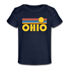 Ohio Baby T-Shirt - Organic Retro Sun Ohio Infant T-Shirt - dark navy