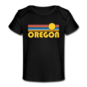 Oregon Baby T-Shirt - Organic Retro Sun Oregon Infant T-Shirt - black