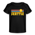 Seattle, Washington Baby T-Shirt - Organic Retro Sun Seattle Infant T-Shirt - black
