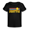 Seattle, Washington Baby T-Shirt - Organic Retro Sun Seattle Infant T-Shirt - black