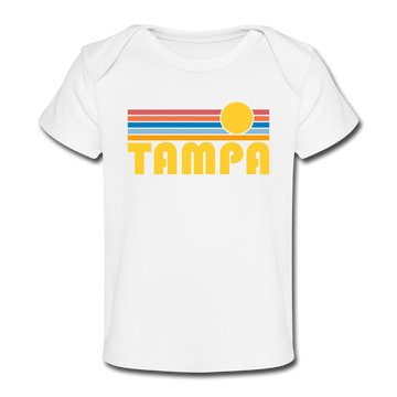 Tampa, Florida Baby T-Shirt - Organic Retro Sun Tampa Infant T-Shirt - white