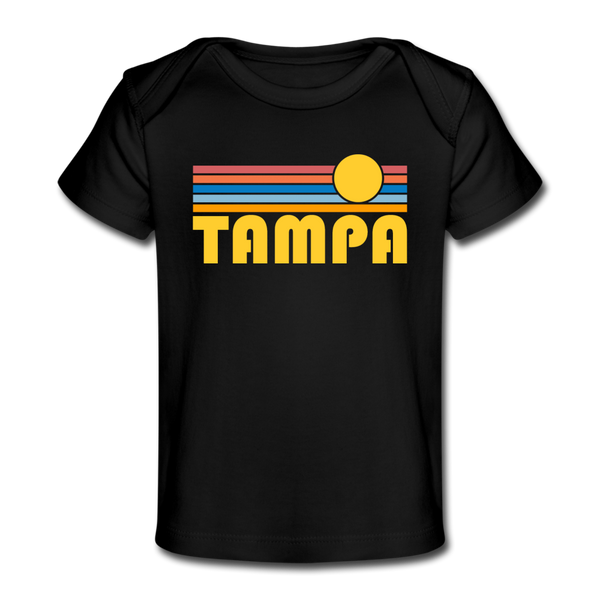 Tampa, Florida Baby T-Shirt - Organic Retro Sun Tampa Infant T-Shirt - black